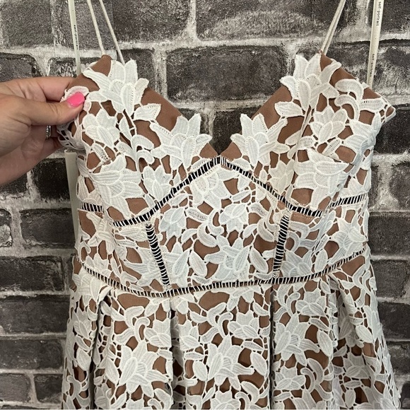 Self Portrait Azaelea guipure lace dress white midi - Picture 6 of 15